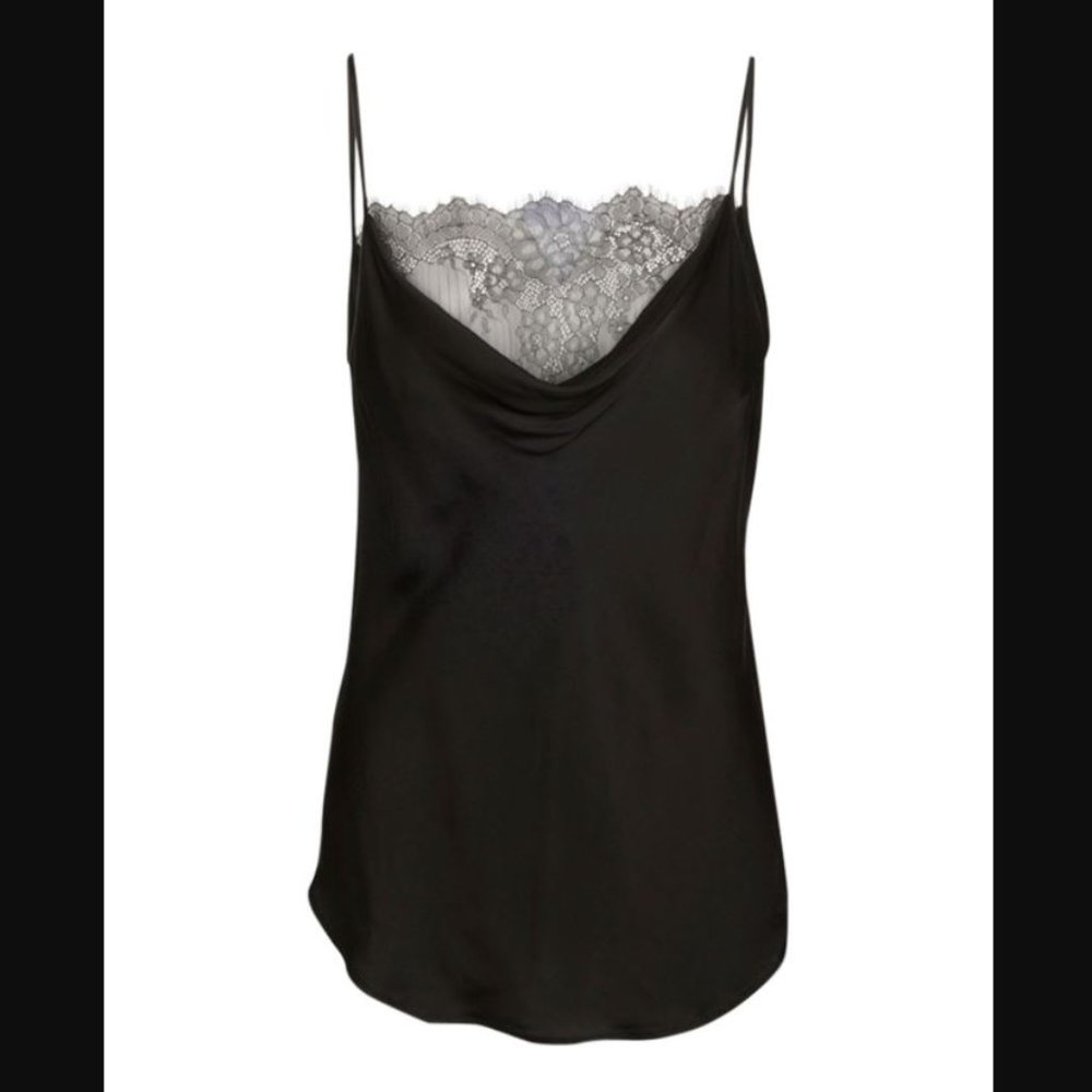 NWT 7 for all mankind Cowl-Neck Cami with Lace